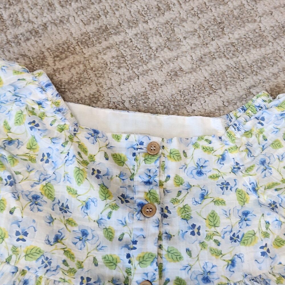 Joie girl's tiered vibrant floral dress blue green size 6 - Picture 7 of 10